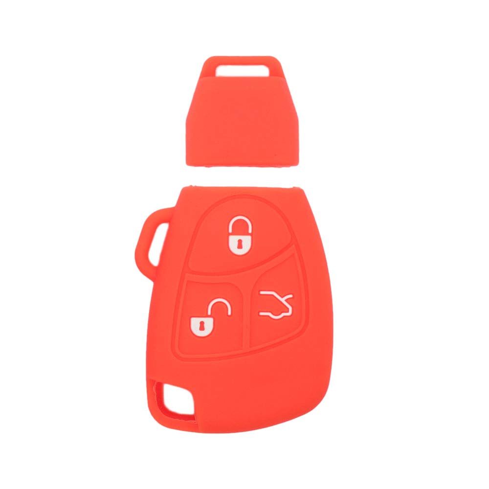 BROVACS Silicone Cover Protector Case Holder Skin Jacket Compatible with MERCEDES BENZ 3 Button Smart Remote Key Fob CV4956 Orange — image 1