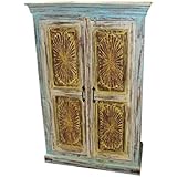 Mogul Interior Antique Indian Cabinet Sunrays Jaipur Storage Chakra Carving Rustic Chest Hotel Designs