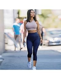 CAMPSNAIL - Leggings de cintura alta para mujer, pantalones de yoga, sin costuras, de compresión