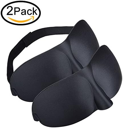 3D Sleep Masks, Alistart Contoured Shape Eye Mask (2 Pack) Sleeping Mask for Women, Men, Super Smooth Blindfold for Travel, Shift Work