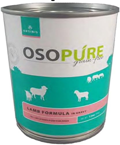 Artemis Osopure Grain-Free Canned Dog Food, 12 Ounces, Lamb in Gravy (12 Cans)