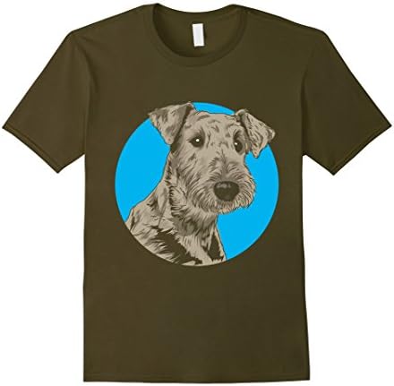 Men's Airedale Terrier Dog T Shirt XL Olive