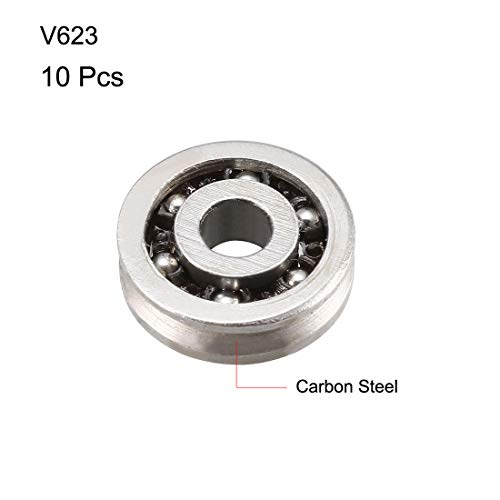 Uxcell v623 v-groove guía polea riel rodamientos de bolas 3 mm x