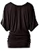 TWINTH Drape Tunic Top Plus Size Loose Fit Cut Out Off Shoulder BROWN 2XL