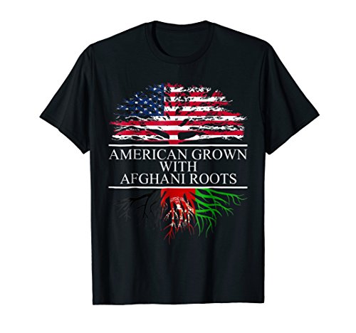 Afghani Roots, American Grown, Flag of Afghanistan Shirt