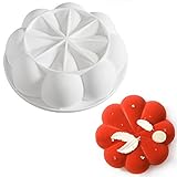 Silicone Mousse Cake Molds for Baking Brownie Chocolate Truffle Pudding Desserts，Nonstick, Easy Release, Food Grade Silicone (3D 8 Petals)