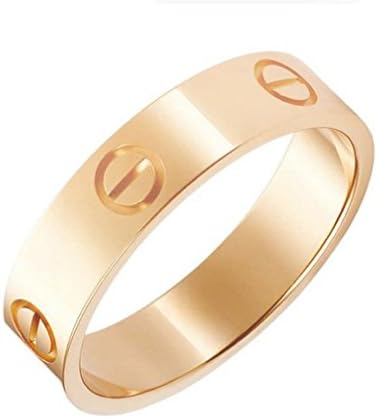 Titanium Stainless Steel Screw Head Love Wedding Ring Gold