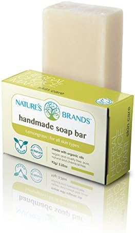 Natural Handmade Soap Bar by Herbal Choice Mari (Lemongrass, 3.2 Ounce Bar) - Made with Organic Ingredients - No Toxic Synthetic Chemicals