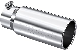 MBRP T5050 5" O.D. 4" Inlet 12" Length T304 Stainless Steel Rolled Straight Exhaust Tip