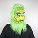 NECHARI Christmas Mask Deluxe Latex Green Full Head Stole Christmas Mask