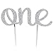 INNORU First Birthday Cake Topper - 1st One Birthday Party Supplies - Silver