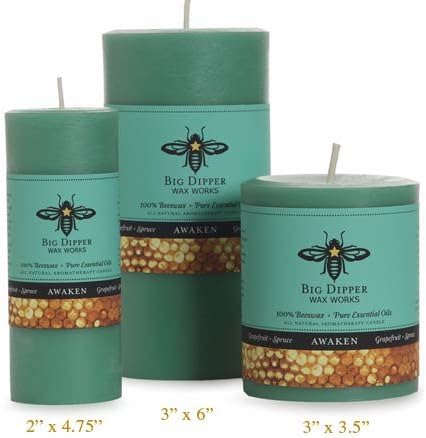 Big Dipper Wax Works 3" x 3.5" Pillar Awaken
