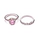 Myhouse Women Girl Rose Gold Diamond Set Zircon Lady Set Rings Ring Set Engagement Ring for Wedding Anniversary (Pink, 8)