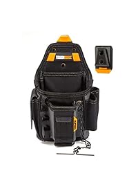 ToughBuilt TB CT 34 bolsa pequeña de electricista   bolsa rigosa de 6 capas, 13 bolsillos, ajustable, bolsillo para herramientas, clip de ajuste, cinta métrica, y más.