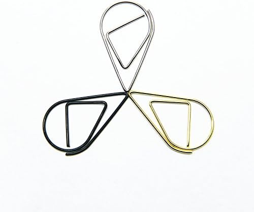 Skeleton Clip Metal Tear Drop Shape Paper Clip Lovely Office Supplies Decorations Assorted Color Bookmarks Vinyl Coated Memo Clips Binder Clips (Large(0.39in/30PCS))