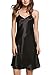 Avidlove Women\'s Nightshirts Satin Chemises Slip Sleepwear,Black (FBA),X-Large