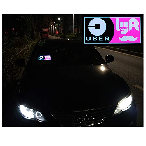 WYEWYE Uber Sign, LED Logo Light Sticker Glow Decal Accessories Removable, Uber Glowing Sign for Car Taxi Driver, Uber Sign 3.5 M USB Interface Power Cord