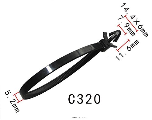 Push Mount Cable Wire Tie, for 20cm Length (Pack of 20)