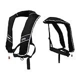 Premium Quality Automatic/Manual Inflatable Life Jacket Life Vest Inflate Survival Aid PFD 275N Buoyancy XXXL Size for Adult New - Black Color