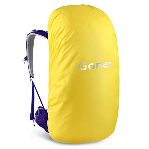 Gonex 55L Hiking Internal Frame Backpack Outdoor Backpacking Camping Trekking Climbing Backpack with Rain Cover for Men Women Bluish Purple