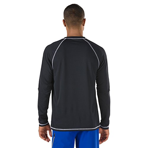 Speedo Men's Uv Swim Shirt Long Sleeve Loose Fit Easy Tee Speedo Black