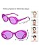 Blulu 10 Pairs Retro Clout Oval Goggles Mod Thick Frame Round Lens Colorful Particles Sunglasses 10 Colors Women Men Girl Boy Sunglasses with 10 Lens Cloth