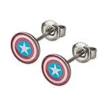 Marvel Captain America Shield Logo Stud Earrings