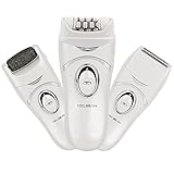 3-IN-1 Electronic Epilator Callus Remover Shaver Multi-function for Leg Body and Foot Skin Beauty Care for Silky Smooth Touching Feeling with 2 Speed Setting