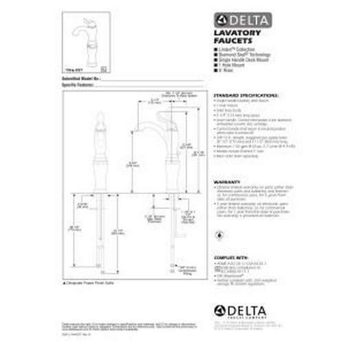 Delta Faucet Linden Single-Handle Vessel Bathroom Faucet with Diamond Seal Technology, Stainless 794-SS-DST