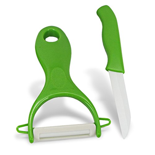 Perfect Life Ideas Ceramic Chef's Knife & Peeler Set - Paring Knife Has 3