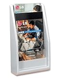 Deflecto 52009 Multi-tiered magazine holder, 4 pockets, 10-3/8w x 5d x 19-3/4h, gray plastic