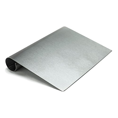 HUJI Stainless Steel Mirror Polished Dough Cutter Scraper Chopper Kitchen Tool (1, Dough Cutter 5.75" X 4.75")