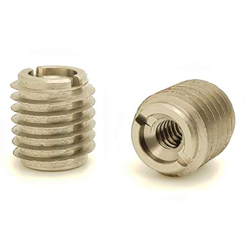 SNUG Fasteners (SNG903) Eight (8) 1/4"-20 Stainless Steel Knife Threaded Inserts for Wood | .500" Length