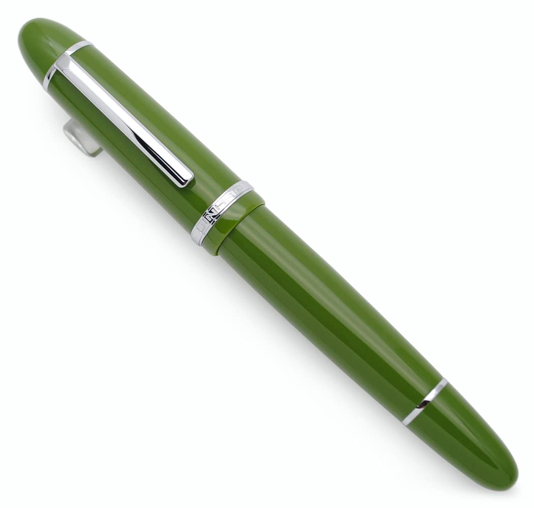 JINHAO X159 Resin Fountain Pen with Ink Converter (Fine Nib, Silvery Clip-Avocado Green)