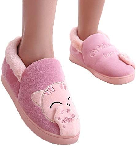 Casual Home Slippers,Women Winter Warm Home Slippers Cartoon Lucky Non-Slip Home Shoes Indoor Floor Bedroom Plush House Shoes Anti-Skid Sole Warm