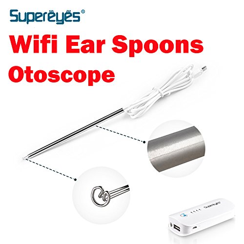 Supereyes WIFI Wireless Mini Portable Video Ear Endoscope Otoscope Auriscope electronic Teeth Nose Ear Mirror Family Health Care Android otoscope for iPhone otoscope Ear spoon