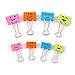 Comix Binder Clips, Smile Pattern,Paper Clips for Office/School/Home/Store,#4 & #5 Size, 6 Pack, 216pcs, Assorted (B3697)