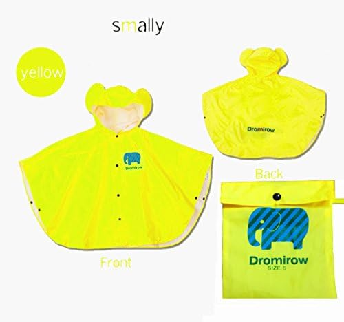 Children Poncho rain Raincoat Waterproof Portable Lightweight Reusable Hooded Rain Fast Poncho, Yellow, XX-Large