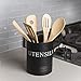 Utensil Holder - Modern Farmhouse Decor for Kitchen and Home - Matte Black Crock Organizer Caddy - Great for Large Cooking Tools and Utensils by H & K Designs