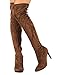 Breckelles BG03 Women Faux Suede Pointy Toe Stiletto Heel Thigh High Boot