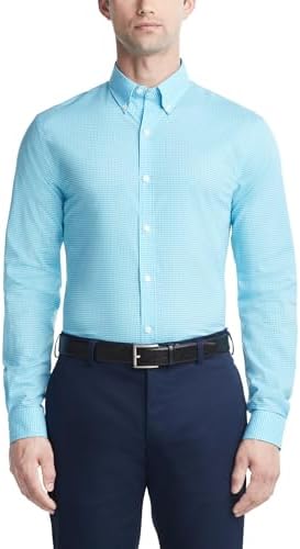 Tommy Hilfiger Men's Dress Shirt Slim Fit Non Iron Gingham, Aqua, 16 Neck 32 "-33" Sleeve (Large), Aqua, 16" Neck 32"-33" Sleeve price in Saudi Arabia |  Amazon Saudi Arabia | kanbkam