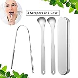 KICOFIT Tongue Scrapers Cleaner Stocking Stuffers for Kids Women Men Healthy Oral Care Tongue Cleaner Easy to Use, Help Fight Bad Breath (Silver)