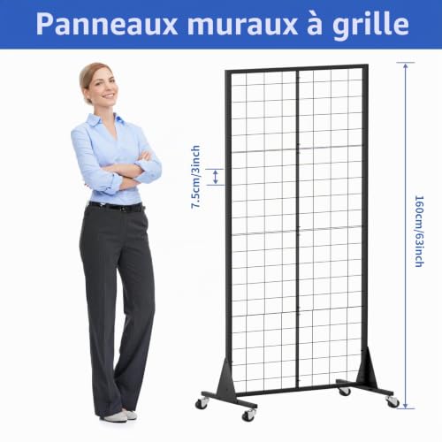 DEYEGELEA 60 x 160 cm Heavy Duty Display Stand with Triangular Base with Hooks Included for Retail Shop, Professional Show, Store
