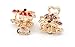 Yeshan Set of 12pcs No-slip Grip Butterfly Design Golden Plated Mini Claw Clip, with Rhinestone and Crystal Beaded Metal Jaw Hair Clip