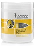 Linange Shea Butter and Coconut Oil Mask 1000ml; Softening, Strengthening, Moisturizing, Nourishing, Hair Care Product; Hair Mask w/ Proteins for Men and Women – for Thin, Dry, Damaged, Curly Hair