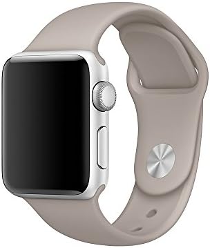 Yearscae Durable Soft Silicone Replacement iWatch Band Sport Style Wrist Strap for Apple Watch Band Series 3 Series 2 Series 1 Sport Edition (38mm, S/M Pebble)