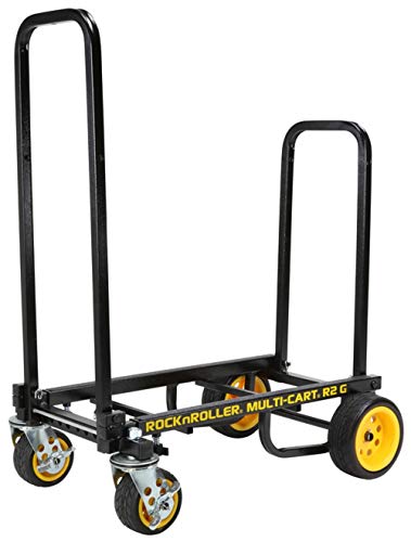 Rock-N-Roller R2G (Micro Ground Glider) 8-in-1 Folding Multi-Cart/Hand Truck/Dolly/Platform Cart/26" to 39" Telescoping Frame/350 lbs. Load Capacity, Black