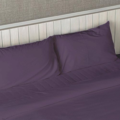 1800 Count Series Bamboo Feel Deep Pocket Luxury Bed Sheet Set 4 Piece (Full, Purple)