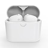 True Wireless Earbuds,Bluetooth Mini in Ear Headphones Kelodo TWS Headset Built-in Mic Twins Hands-free Stereo Earphones with Charging Case for Android and iPhone White