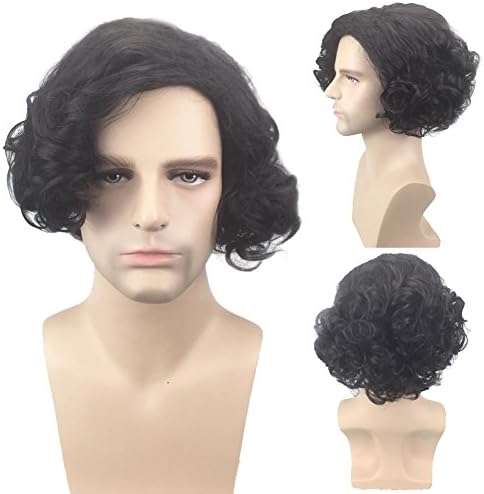 BERONShort Curly Fluffy Cool Natural Looking Cosplay Party Halloween Costume Wigs Come with Wig Cap (Black)